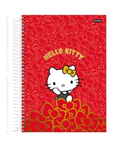 Caderno Universal Espiral 1 Matéria 80 Folhas Hello Kitty