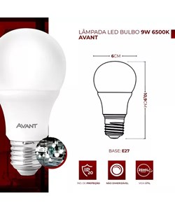 Kit 10 Lâmpadas LED 9W Bulbo E27 - Branco Frio 6500K