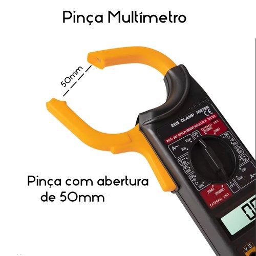 Medidor Amperímetro/Multímetro Digital com Garra