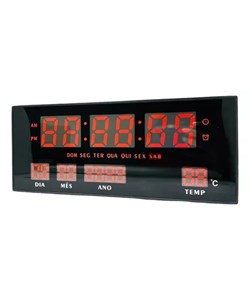 Relógio Parede Digital Mede Temperatura E Com Calendário